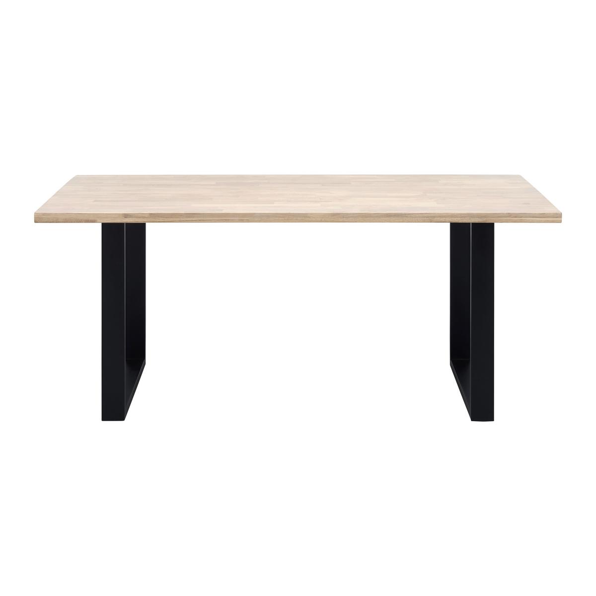Jídelní stůl VALERIO 180x90 cm - černá/barvy dubu, Moderní, kov/dřevo (180/90/76cm) - Bessagi Home