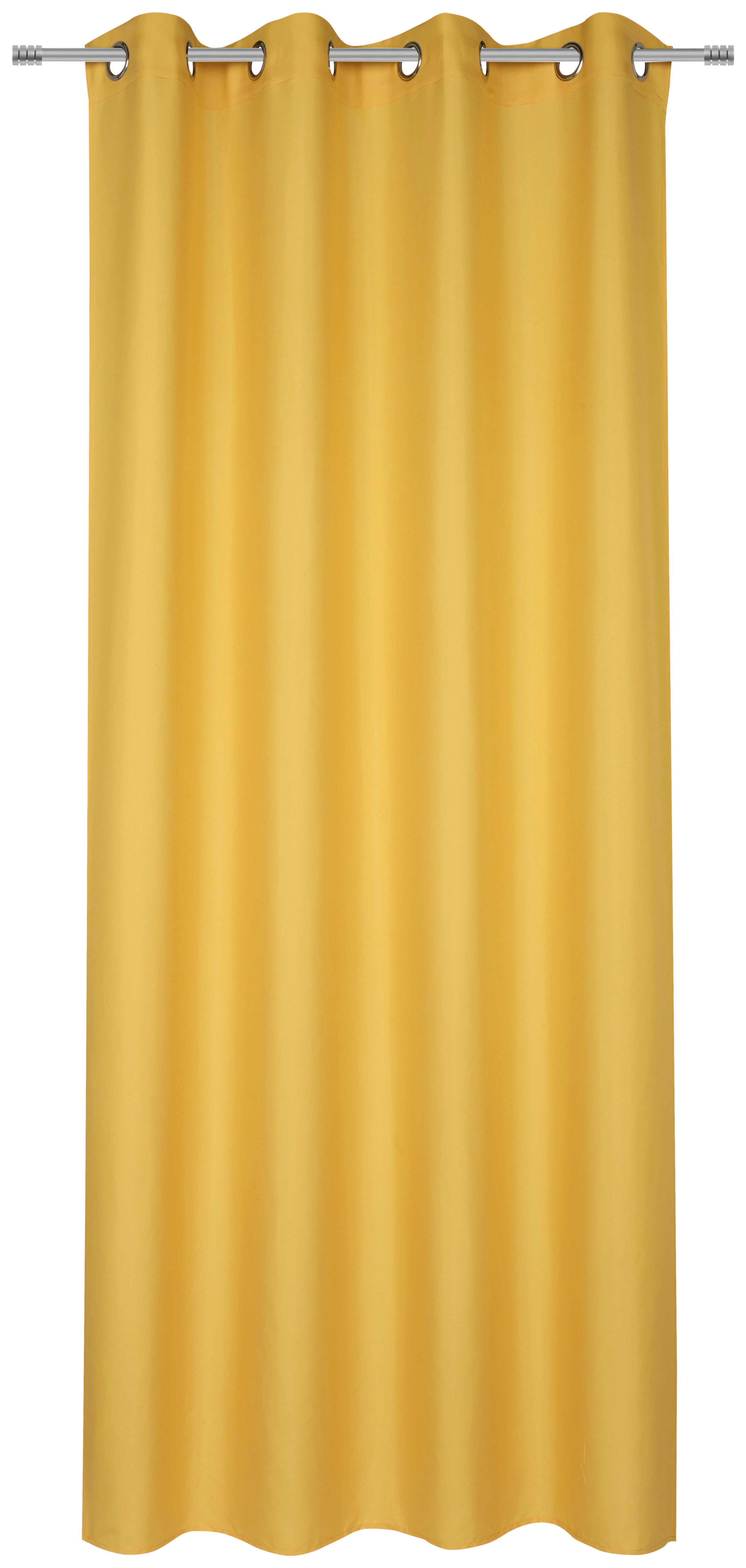 Závěs S Kroužky Abby, 140/235 Cm - žlutá, Konvenční, textil (140/235cm) - Modern Living