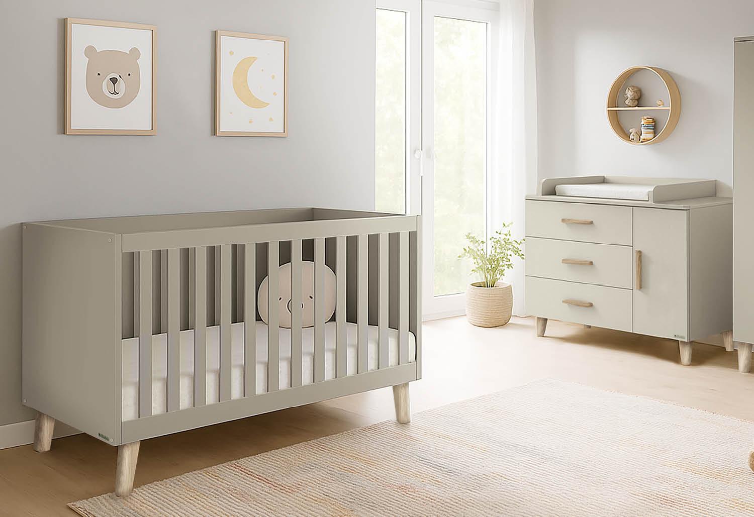 Babyzimmer Tami - Eichefarben/Beige, Basics, Holzwerkstoff - Pinolino