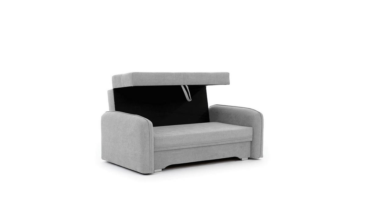 Schlafsofa Laine Hellgrau, B: 155 cm - Silberfarben/Hellgrau, Design, Textil (155/105/75cm) - MID.YOU