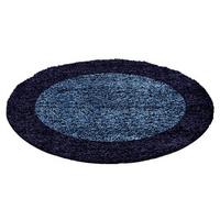 Hochflor Teppich Dunkelblau Life Rund Ø 200 Cm - Blau/Dunkelblau, KONVENTIONELL, Textil (200cm) - Novel