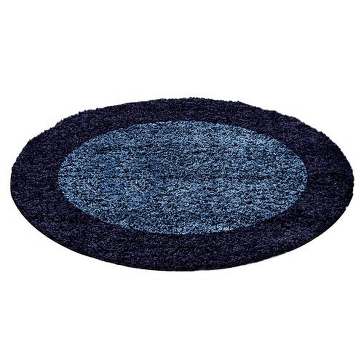 Hochflor Teppich Dunkelblau Life Rund Ø 200 Cm - Blau/Dunkelblau, KONVENTIONELL, Textil (200cm) - Novel
