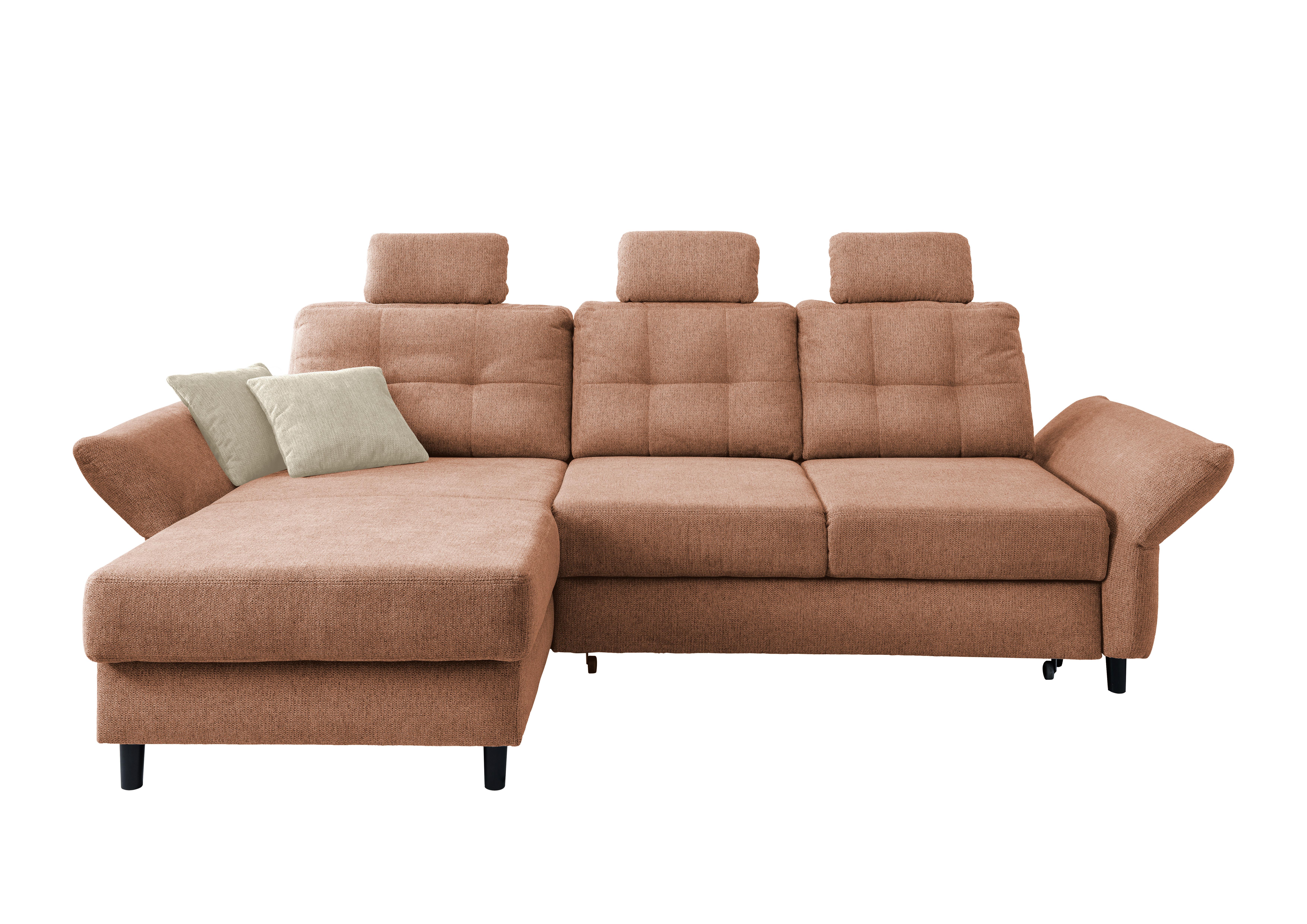 Ecksofa Brizzini Koralle S: 176x250-280 cm - Koralle/Beige, MODERN, Textil (176/250-280cm) - Livetastic