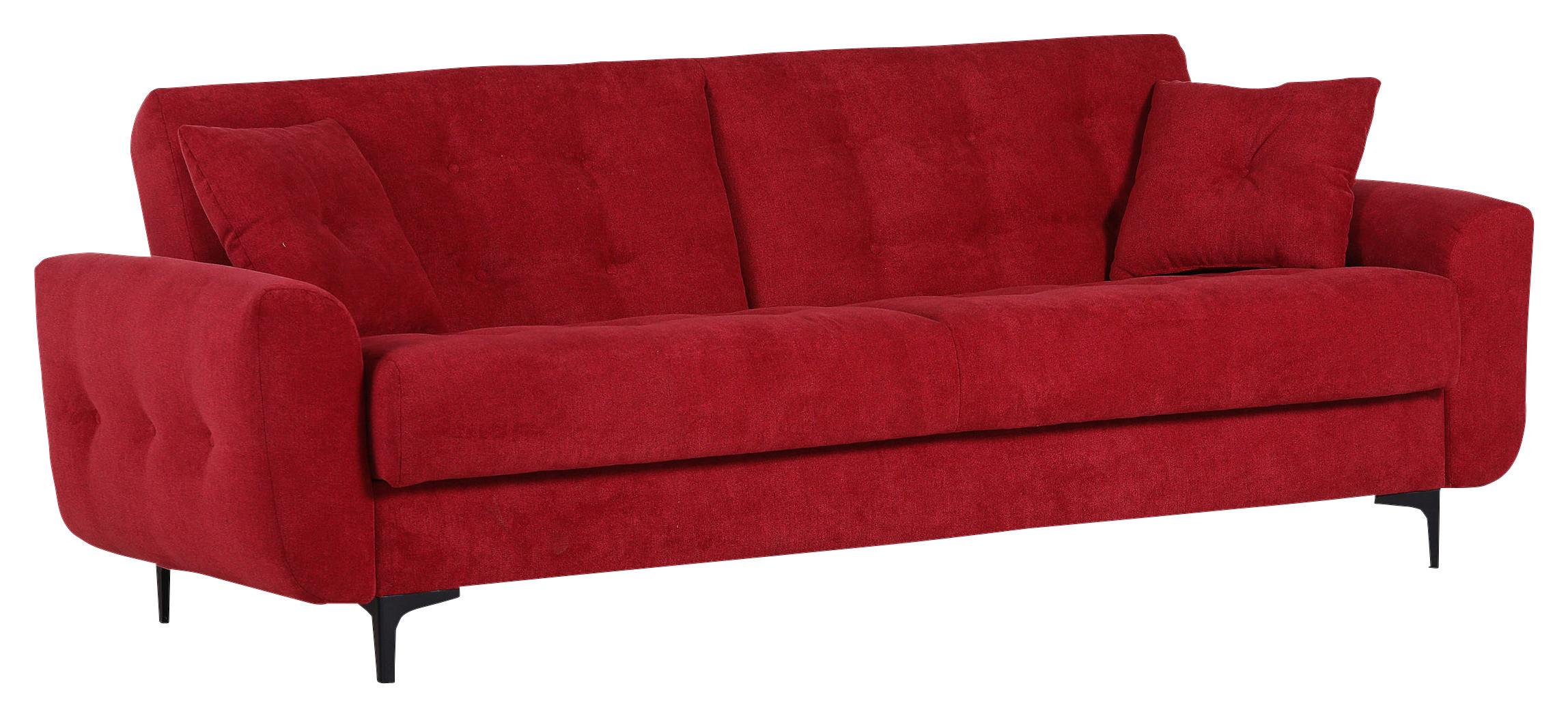 Schlafsofa Morton - Rot/Schwarz, KONVENTIONELL, Textil (230/84/95cm) - Livetastic