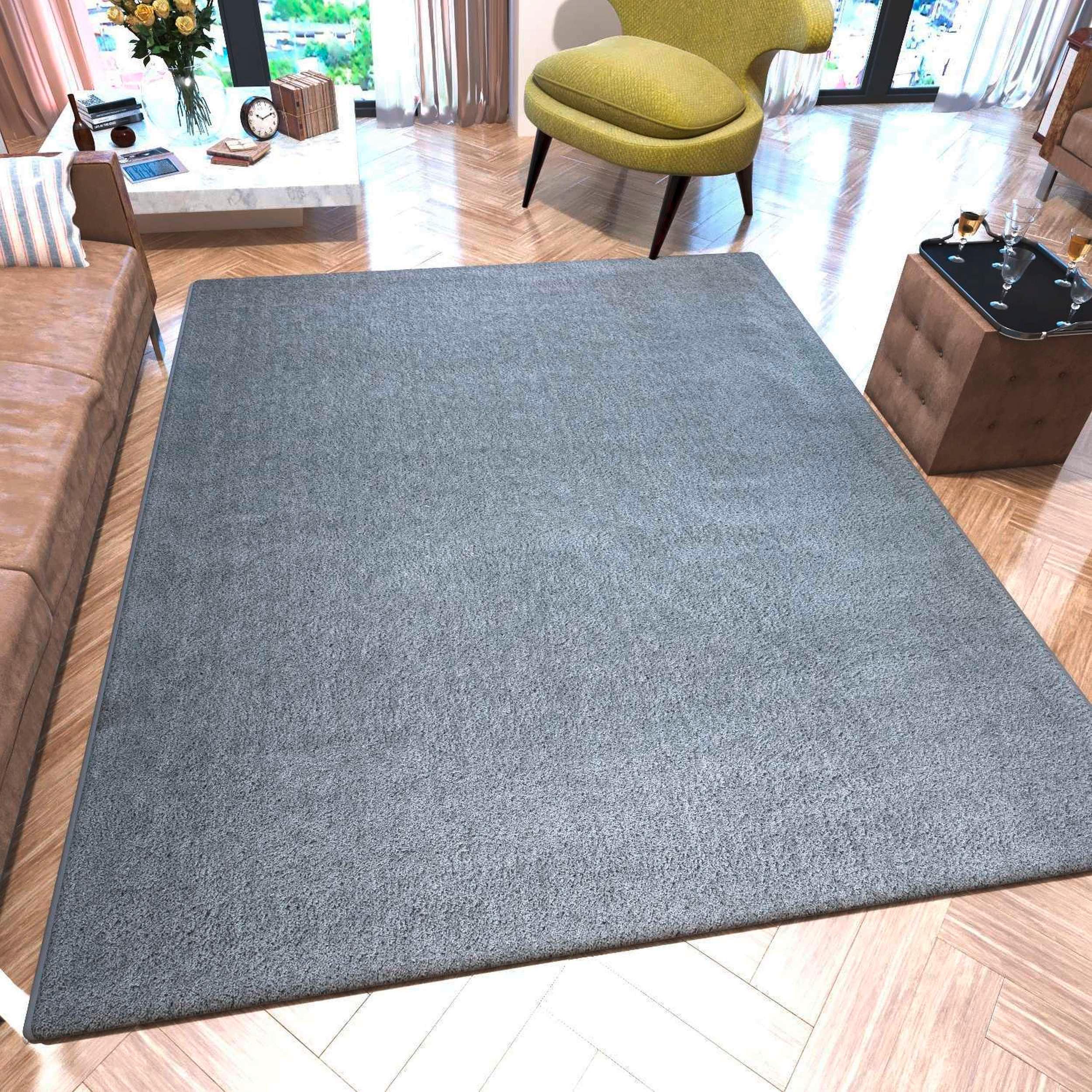  RUGMRZ Carpet 160 x 220 cm Grauer Teppich mit Blättern