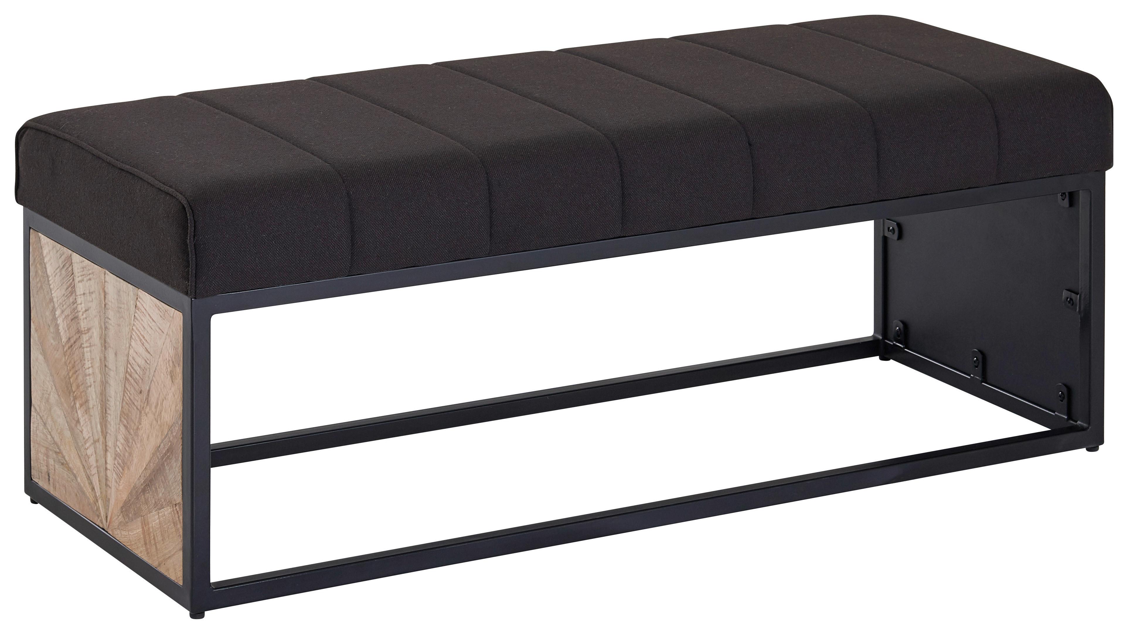 Garderobenbank B: 105 Cm Gepolstert Schwarz/mango