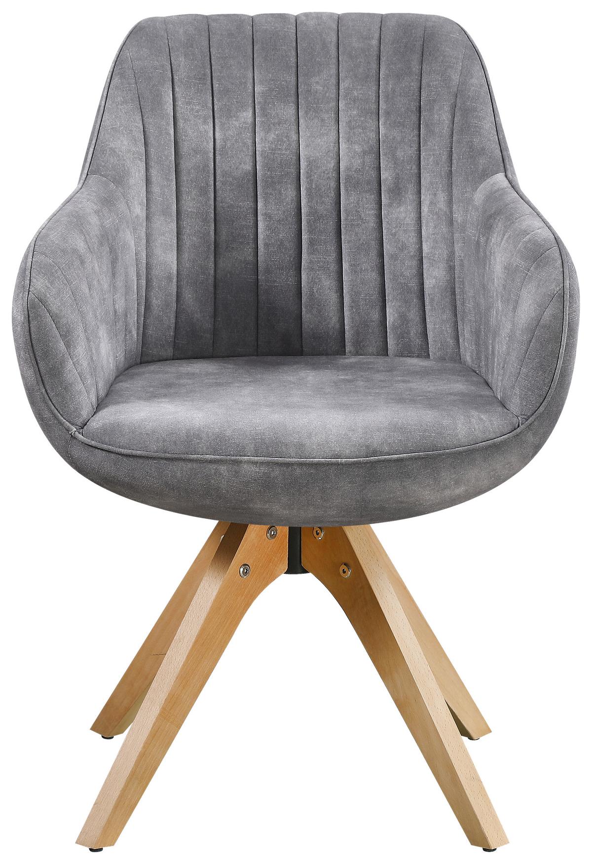 ŽIDLE S PODRUČKAMI RELAX - šedá/barvy buku, Moderní, dřevo/textil (60/82/62cm) - Mömax