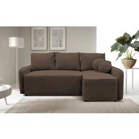 Ecksofa Fancy Braun 209x143 Cm - Schwarz/Braun, Design, Textil (209/143cm) - MID.YOU