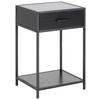 Nachtkästchen Schwarz H: 63 Cm Seaford - Schwarz, KONVENTIONELL, Holz/Metall (42/63/35cm) - Livetastic