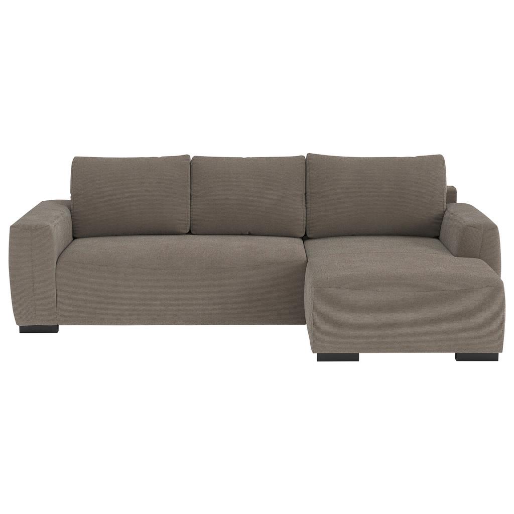 Ecksofa mit Bettfunktion Giro Cord taupe, B: 252cm