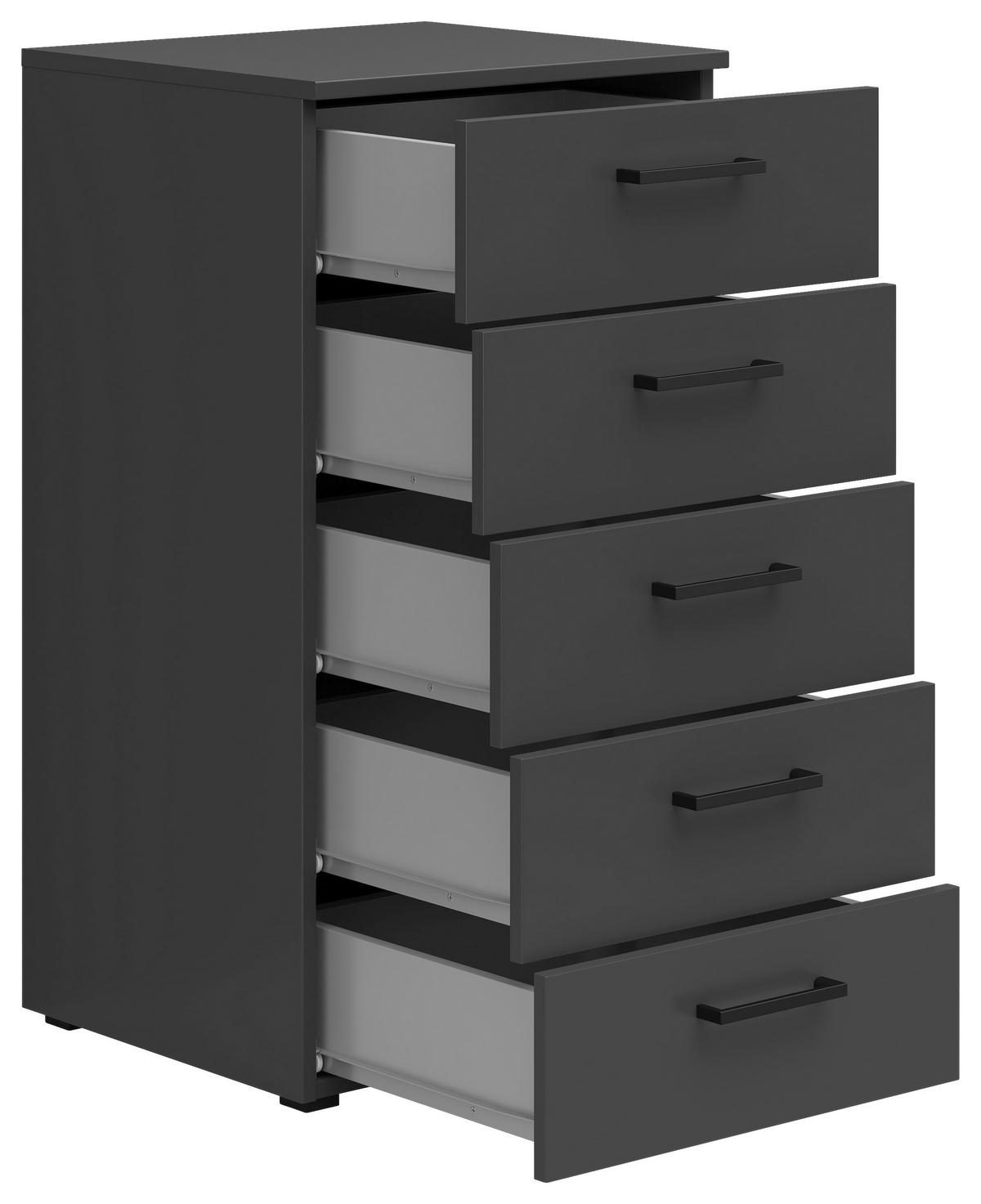 Komoda MULTISTAURAUM š: 45 cm - čierna/grafitová, Modern, kompozitné drevo/plast (45/83/40cm)