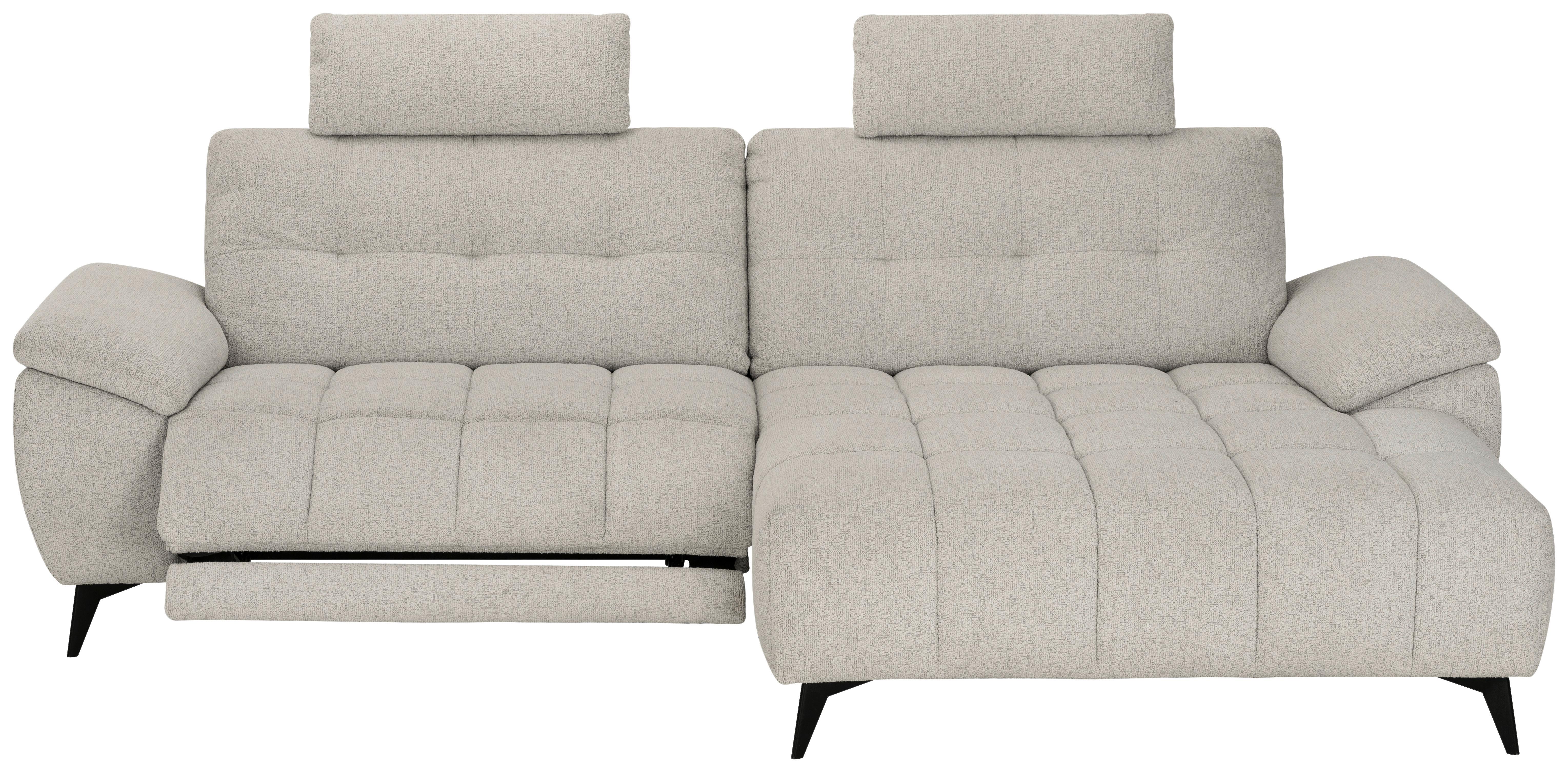 Sedacia súprava VENICE, pravá, biela, elektrické nast. nôh - čierna/biela, Modern, kov/drevo (268/156cm) - Premium Living