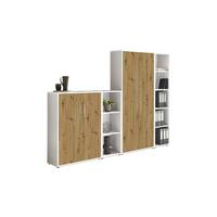 AKTENSCHRANK OFFICE EDITION - SW SET 4 - Weiß/Eiche Artisan, MODERN, Holzwerkstoff (128,5/185,6/33cm) - MID.YOU