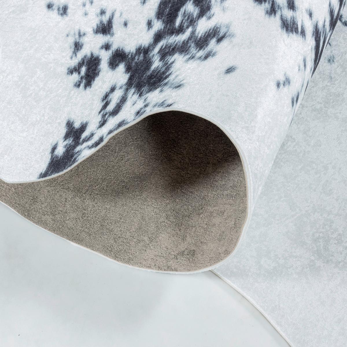 Fellteppich Etosha - Schwarz/Weiß, Design, Textil (150/200cm) - Novel