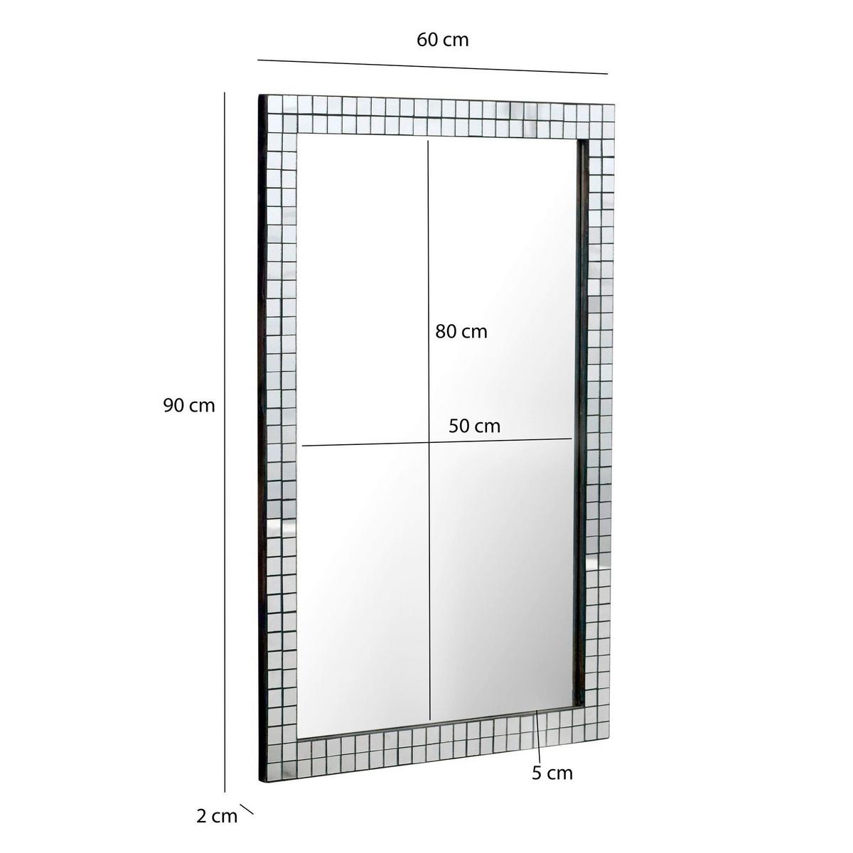 WANDSPIEGEL Schwarz B: 60cm - Schwarz, Design, Glas/Holzwerkstoff (60/90/2cm) - Livetastic