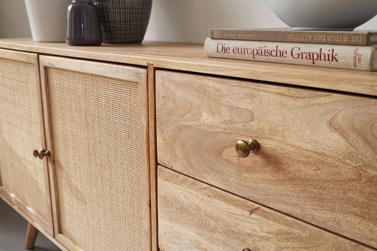 Sideboard Mangoholz Braun B: 140 Cm - Braun, Design, Holz (140/75/40cm) - MID.YOU
