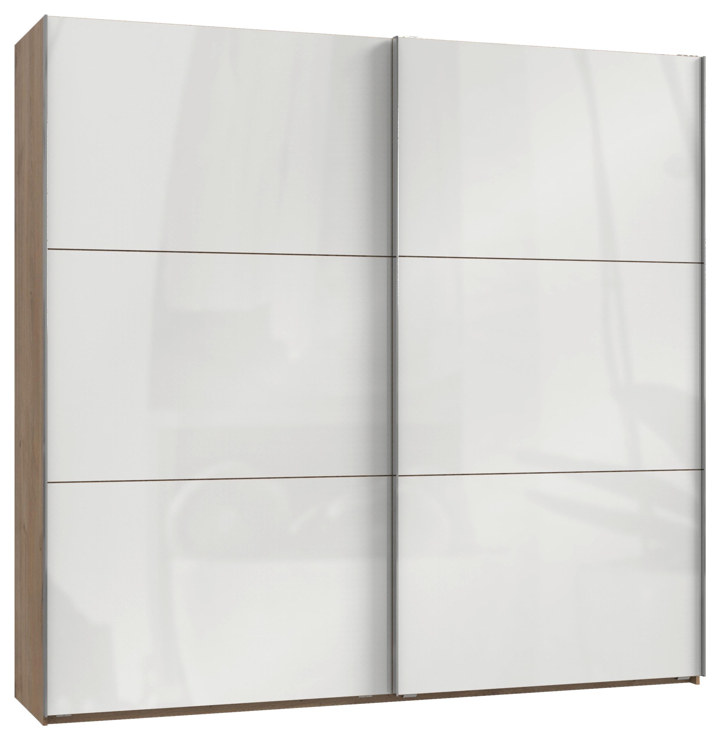 Schwebetürenschrank B: 250 Cm Level 36c Weiß/eiche Dekor - Eichefarben/Weiß, MODERN, Holzwerkstoff (250/236/65cm) - MID.YOU
