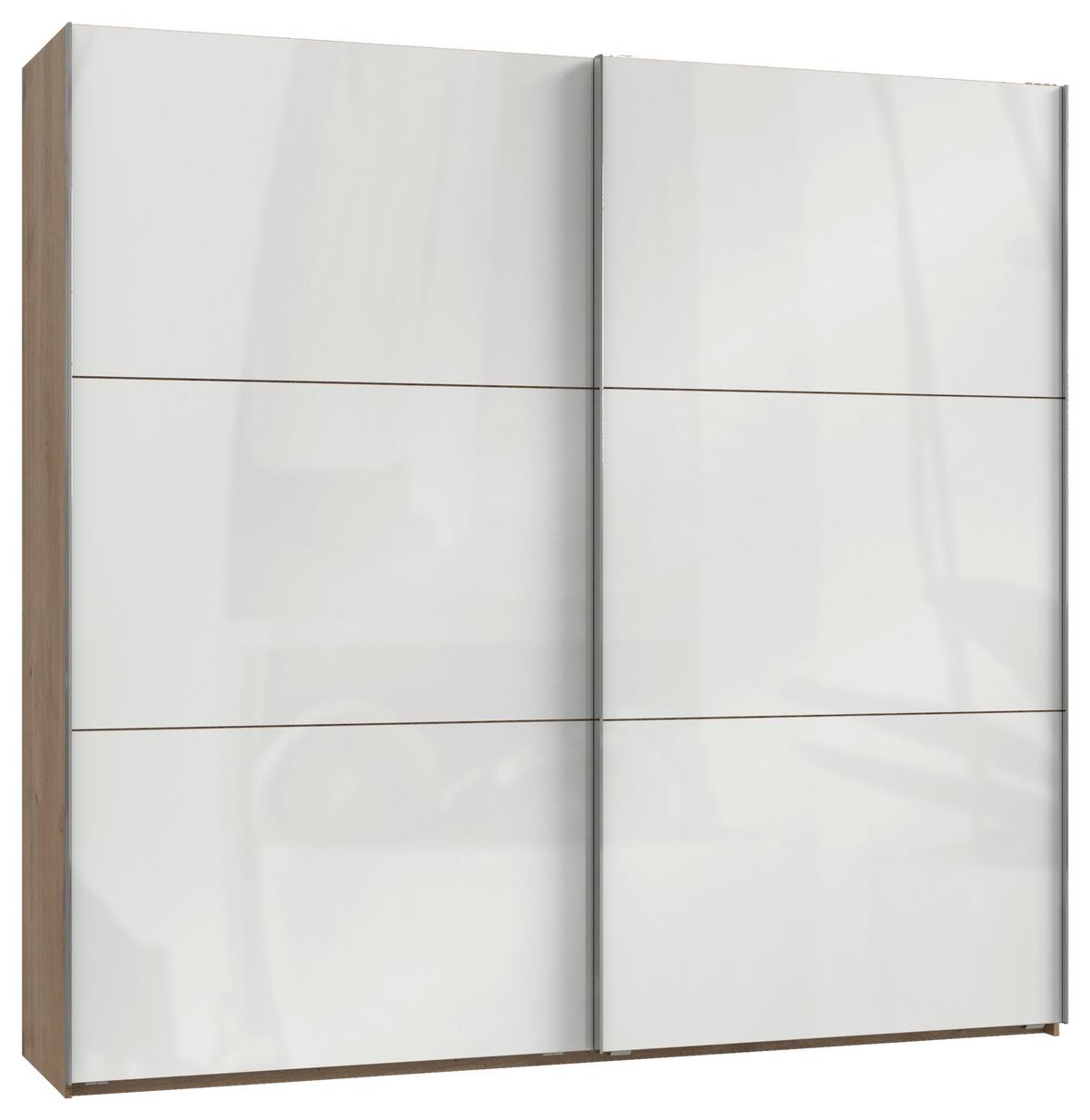 Schwebetürenschrank B: 250 Cm Level 36c Weiß/eiche Dekor - Eichefarben/Weiß, MODERN, Holzwerkstoff (250/236/65cm) - MID.YOU