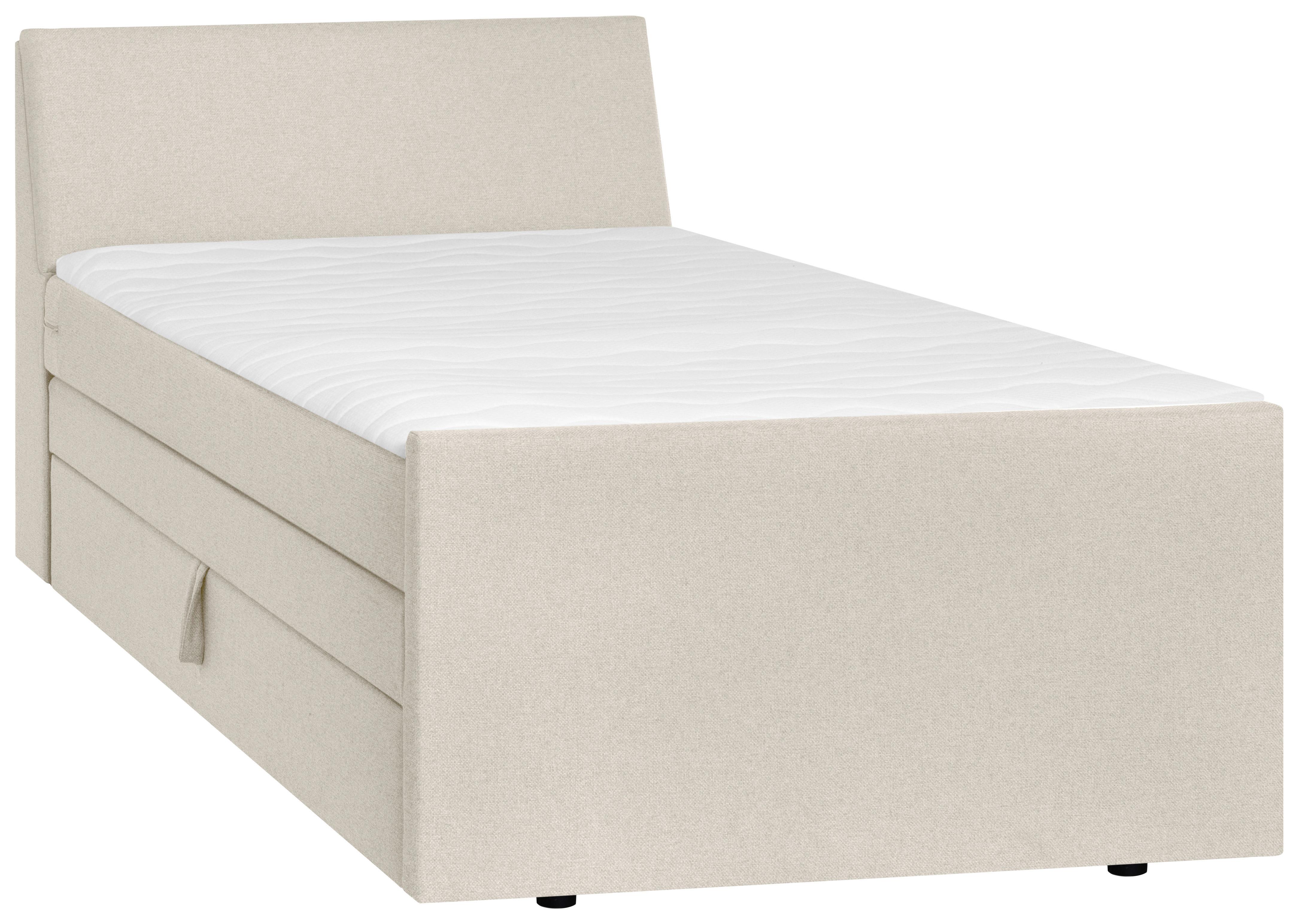 Boxspringbett Mit Bettkasten Nida 100x200 Cm Creme - Creme/Schwarz, MODERN, Holz/Textil (100/200cm) - MID.YOU