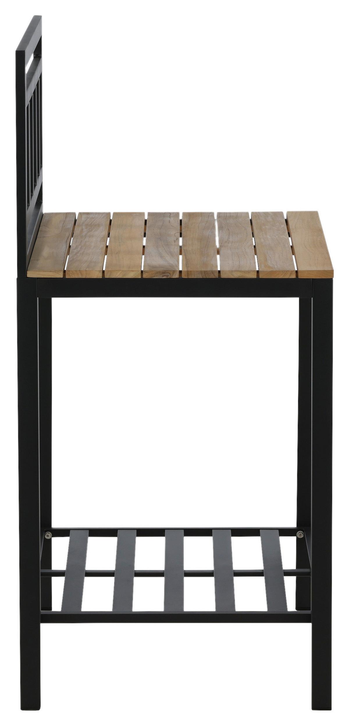 Outdoorküche Mexico - Schwarz/Teakfarben, KONVENTIONELL, Holz/Metall (90/127/60cm) - Gardenson