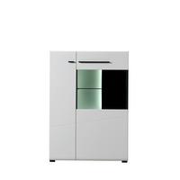 Vitrin Trentino - fehér, Modern, faalapú anyag/üveg (87,5/124/35cm)