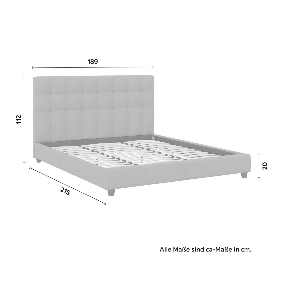 Čalouněná postel FREDERICO 180x200, světle šedá - černá/světle šedá, Moderní, kov/dřevo (180/200cm) - Bessagi Home