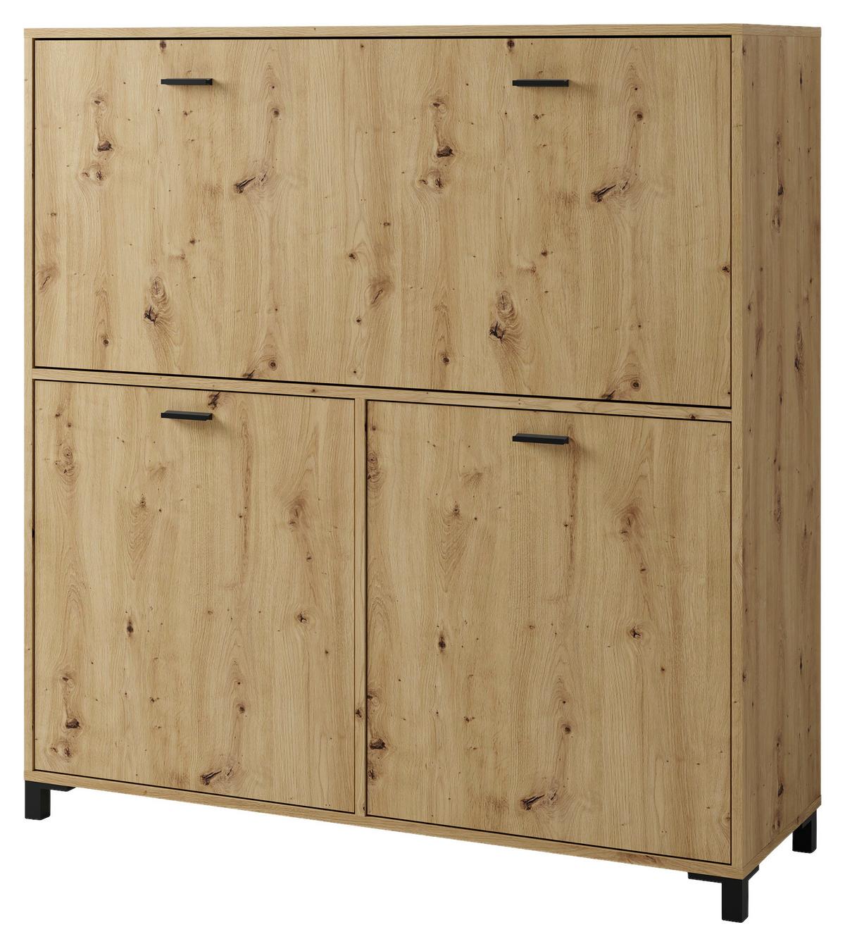 Sekretär Montana - Schwarz/Eiche Artisan, MODERN, Holzwerkstoff/Kunststoff (120/40/127cm) - MID.YOU