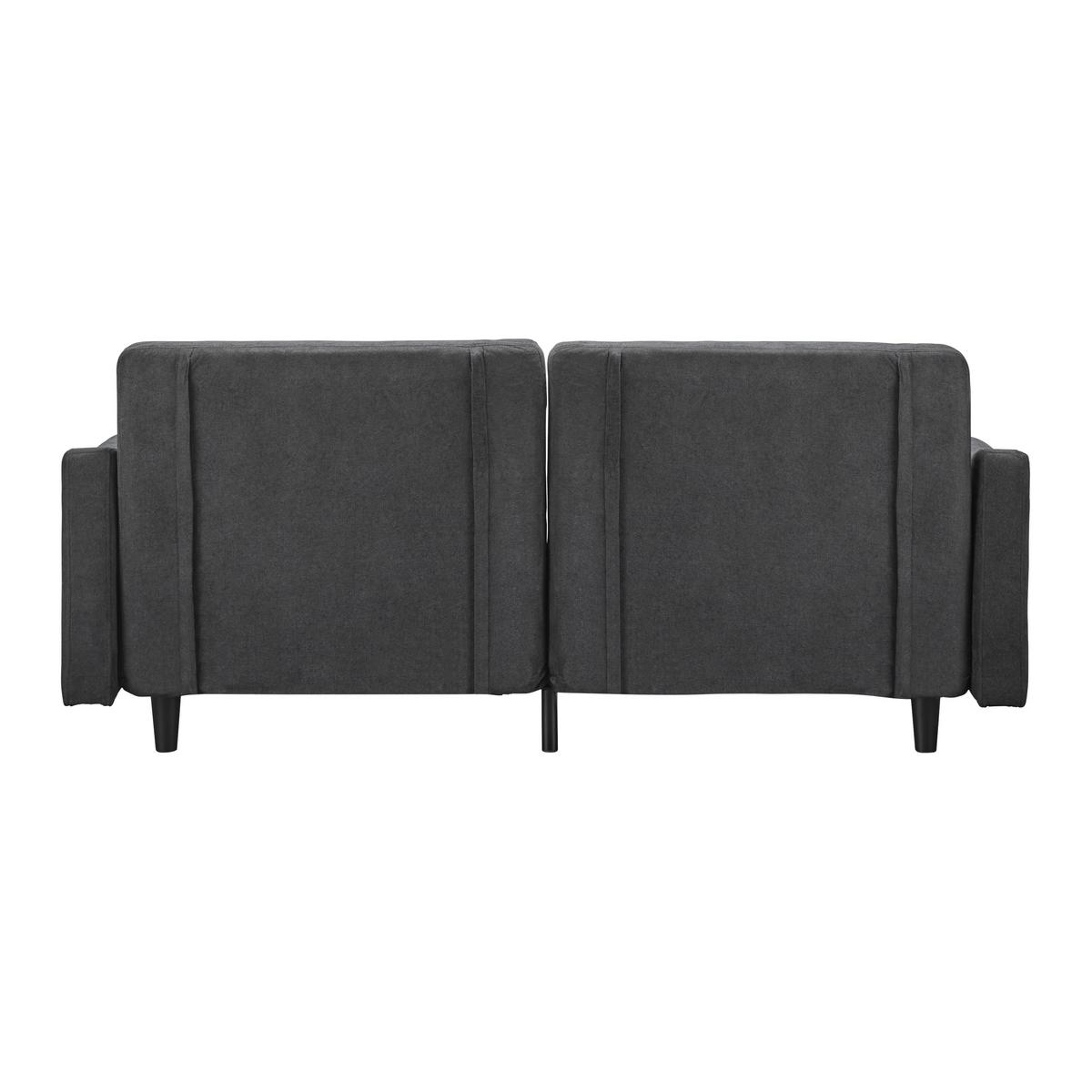 Malá rozkladacia pohovka SANDRO tmavosivá - čierna/tmavosivá, Modern, drevo/textil (175/76/89cm) - Bessagi Home