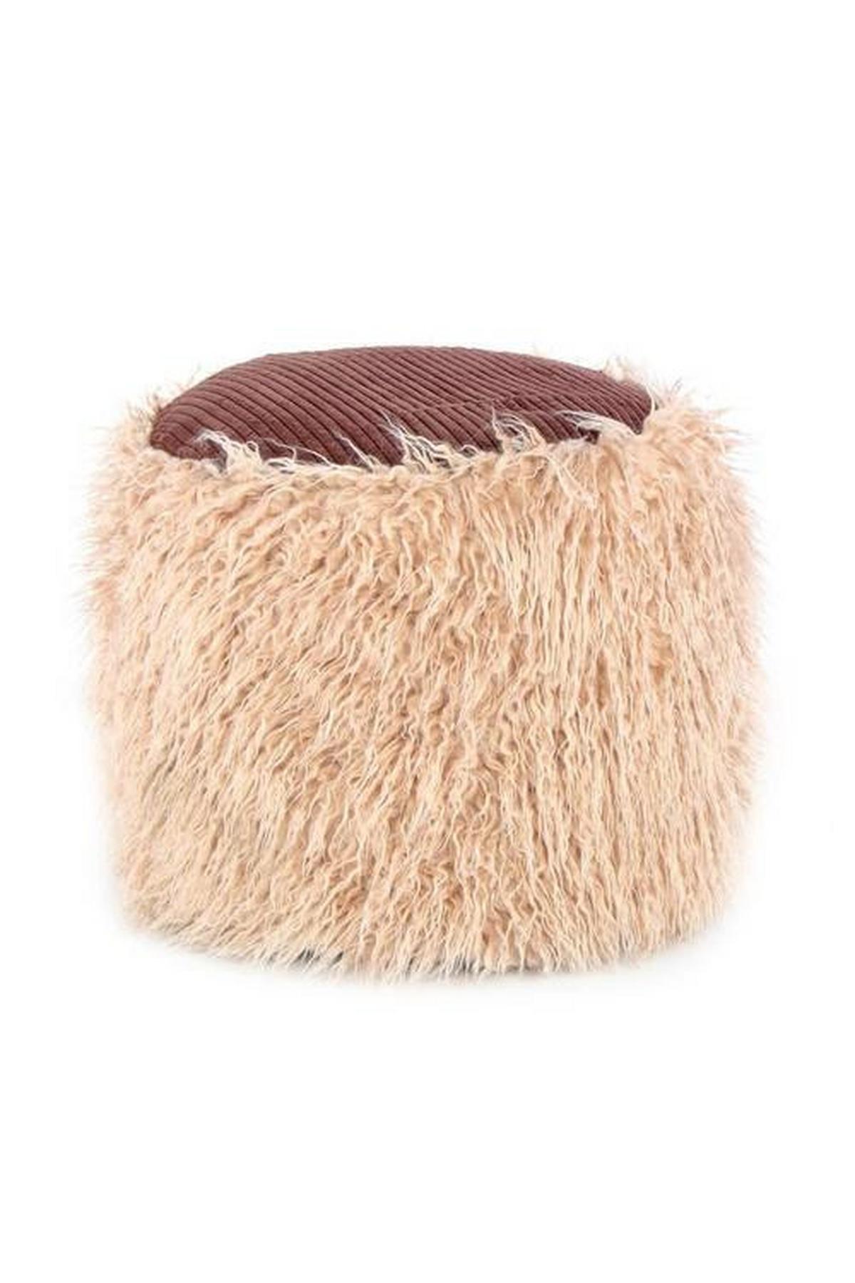 Pouf Beige Dxh: 45x38 Cm - Beige, Basics, Kunststoff (45/38/45cm) - Kayoom