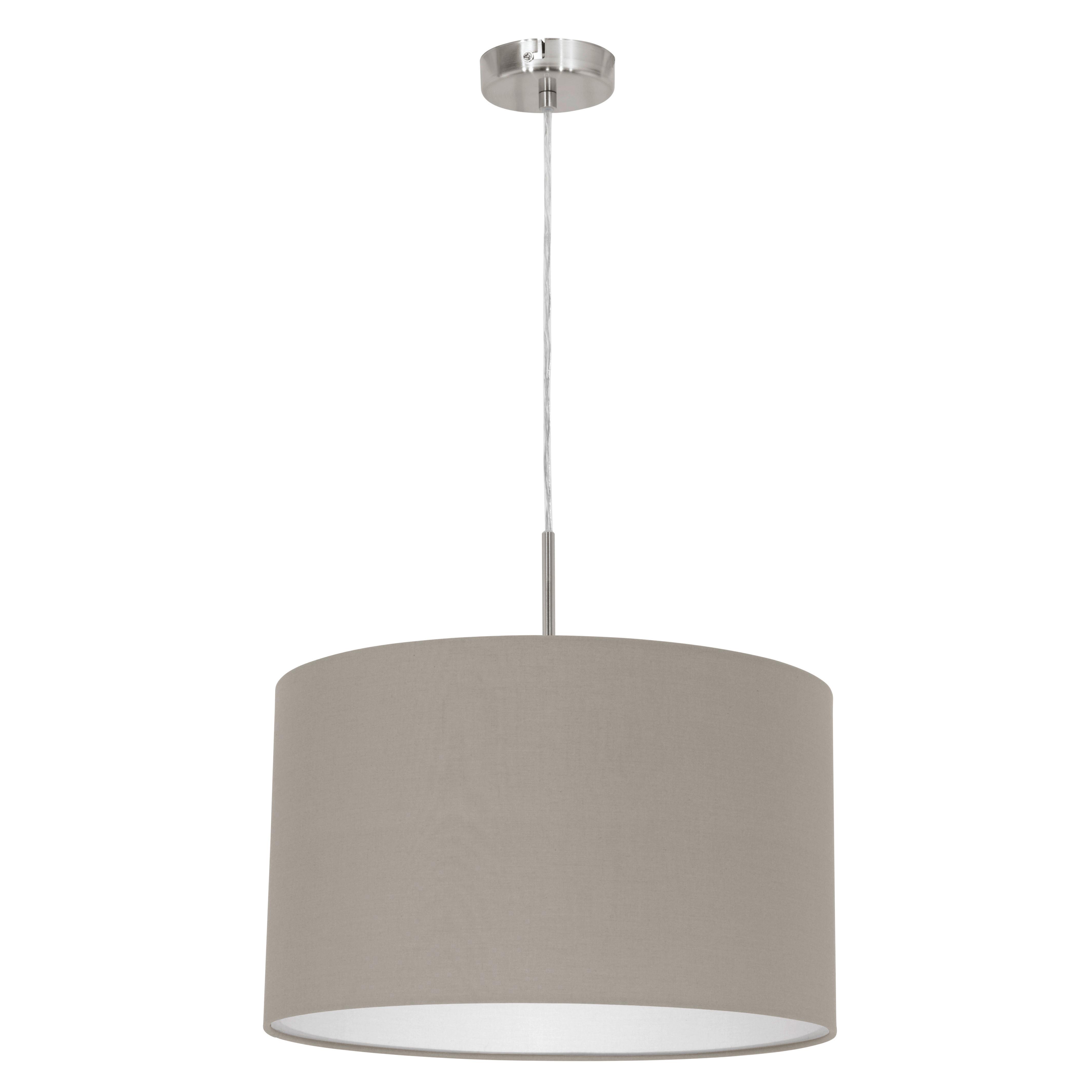 Hängeleuchte 31572 Pasteri - Taupe/Nickelfarben, KONVENTIONELL, Textil/Metall (38/110cm) - Eglo