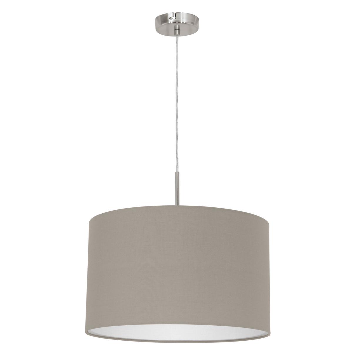 Hängeleuchte 31572 Pasteri - Taupe/Nickelfarben, KONVENTIONELL, Textil/Metall (38/110cm) - Eglo