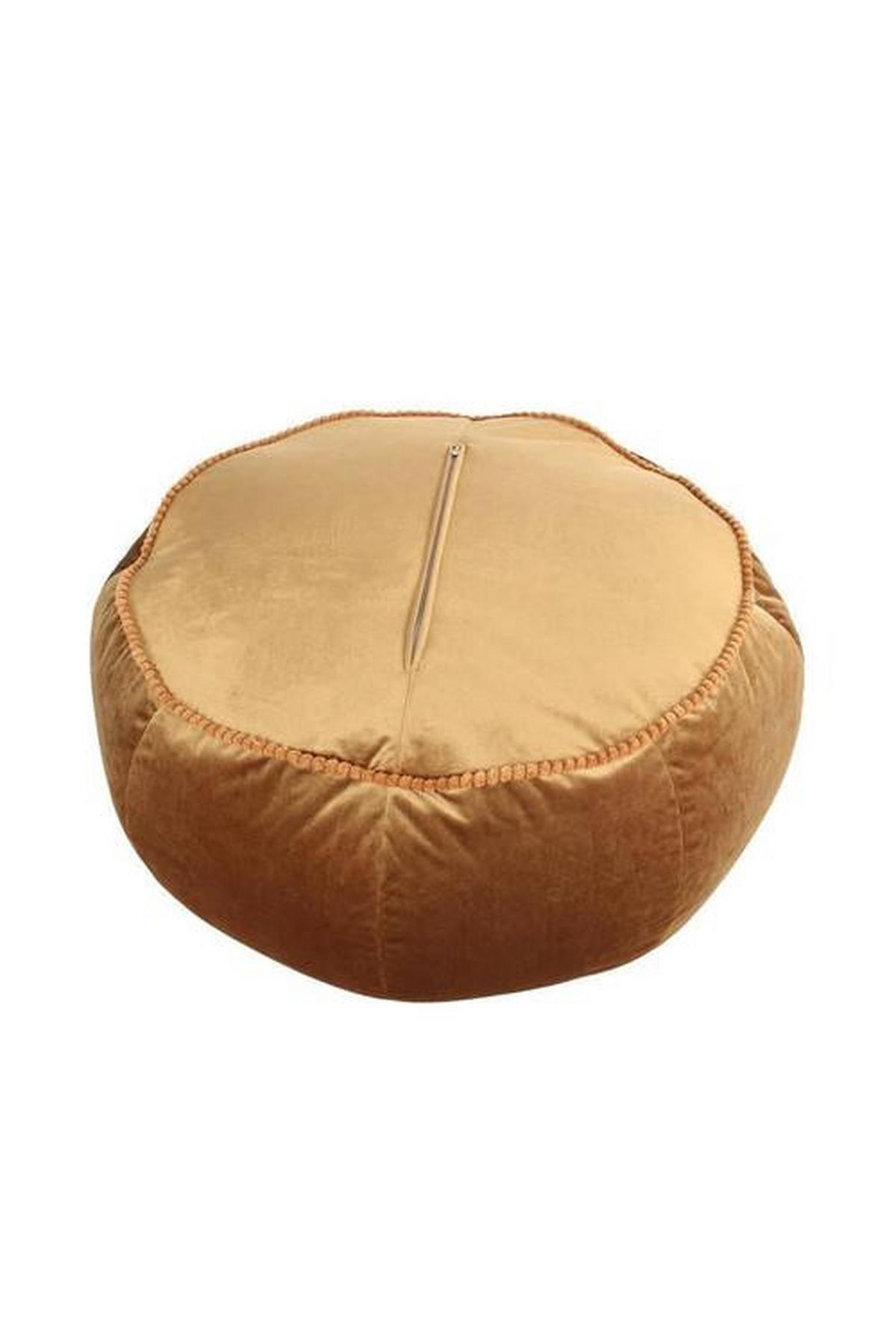 Pouf Taj Mahal DxH: 65x35 cm Samt Braun mit Reißverschluss - Braun, MODERN, Textil (65/35/65cm) - Kayoom