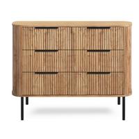 Kommode Kunja Akazie Massiv, B: 103 Cm - Schwarz/Akaziefarben, Trend, Holz/Metall (103/80/45cm)