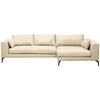 Ecksofa Berlin Webstoff Creme 313x172 cm - Creme/Schwarz, Design, Textil (313/172cm) - Livetastic