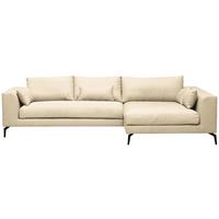 Ecksofa Berlin Webstoff Creme 313x172 cm - Creme/Schwarz, Design, Textil (313/172cm) - Livetastic