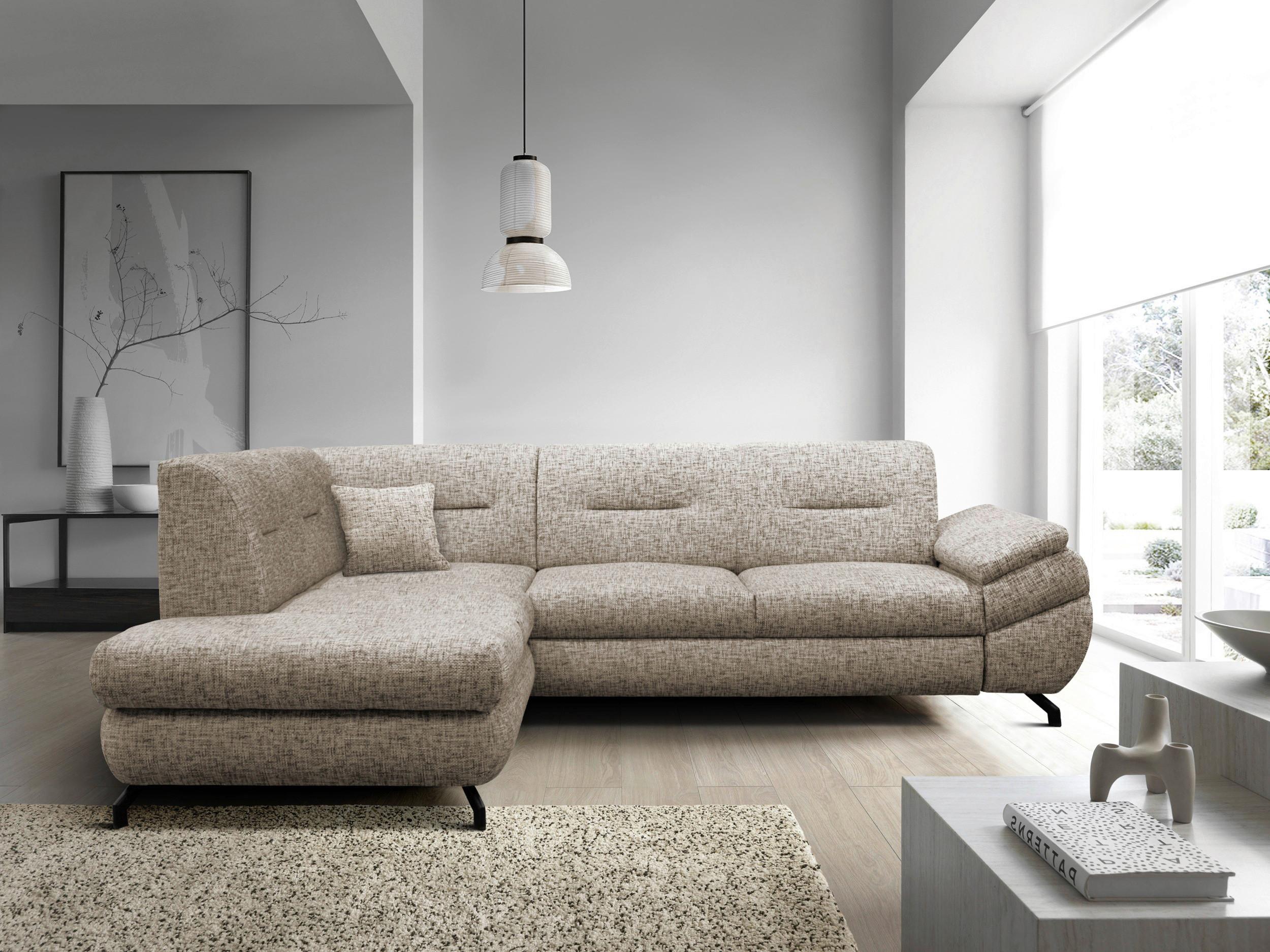 Ecksofa Imo Hellbraun 201x274 cm - Hellbraun/Schwarz, Design, Textil (201/274cm) - MID.YOU