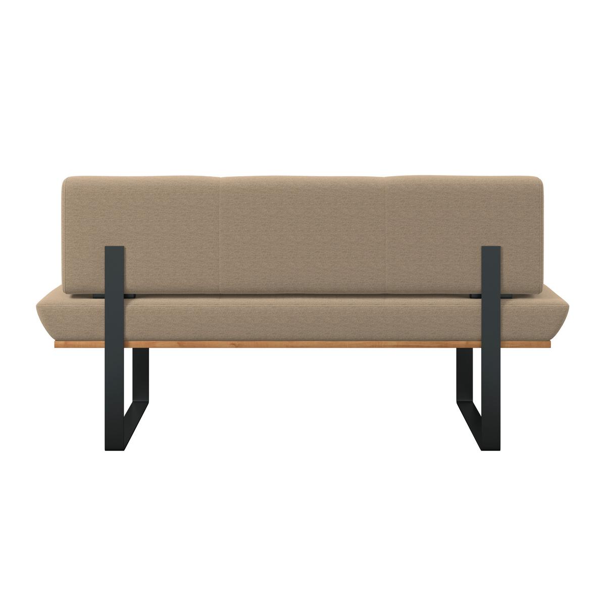 Sitzbank Tristan Webstoff beige, B: 170cm - Beige/Schwarz, MODERN, Holz/Textil (170/48/90cm) - James Wood