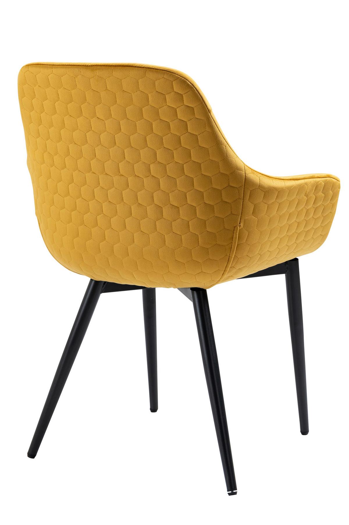 Armlehnstuhl Senfgelb B: 63 Cm - Senfgelb/Schwarz, MODERN, Textil/Metall (63/81,5/61cm) - Livetastic
