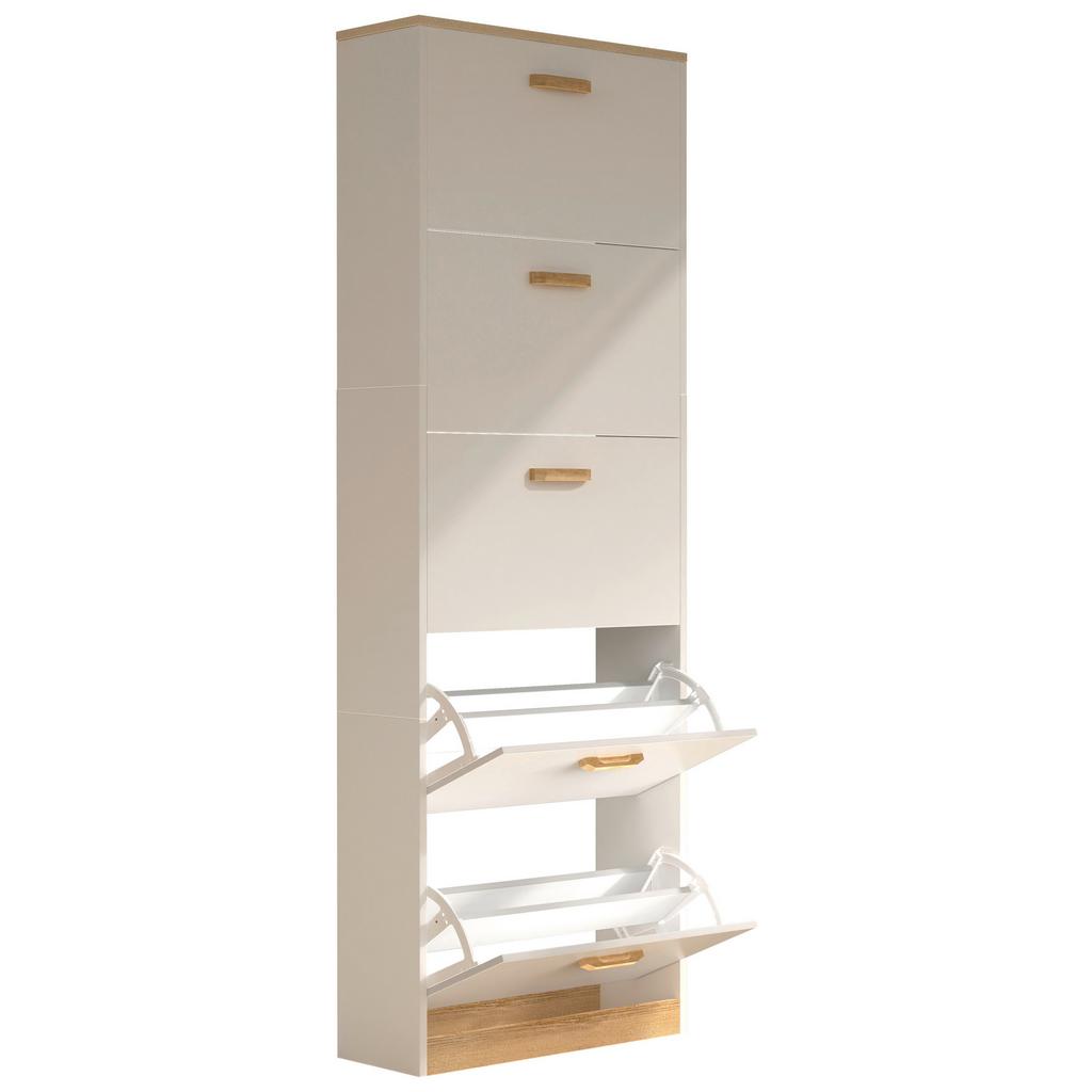 Schuhschrank Halom Weiß/honigeiche
