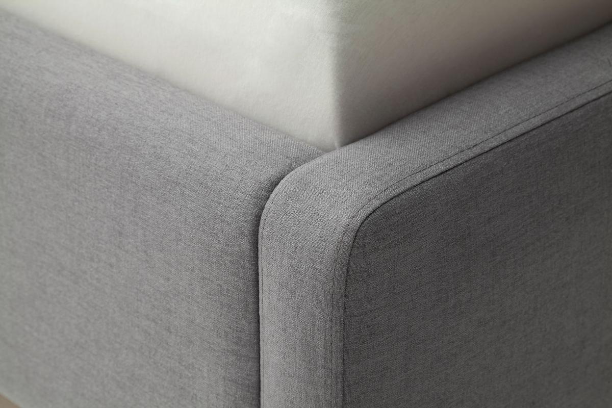 Polsterbett Mattis 140x200cm Hellgrau, Inkl. Bettkasten - Eichefarben/Hellgrau, Design, Holz/Textil (140/200cm) - Livetastic