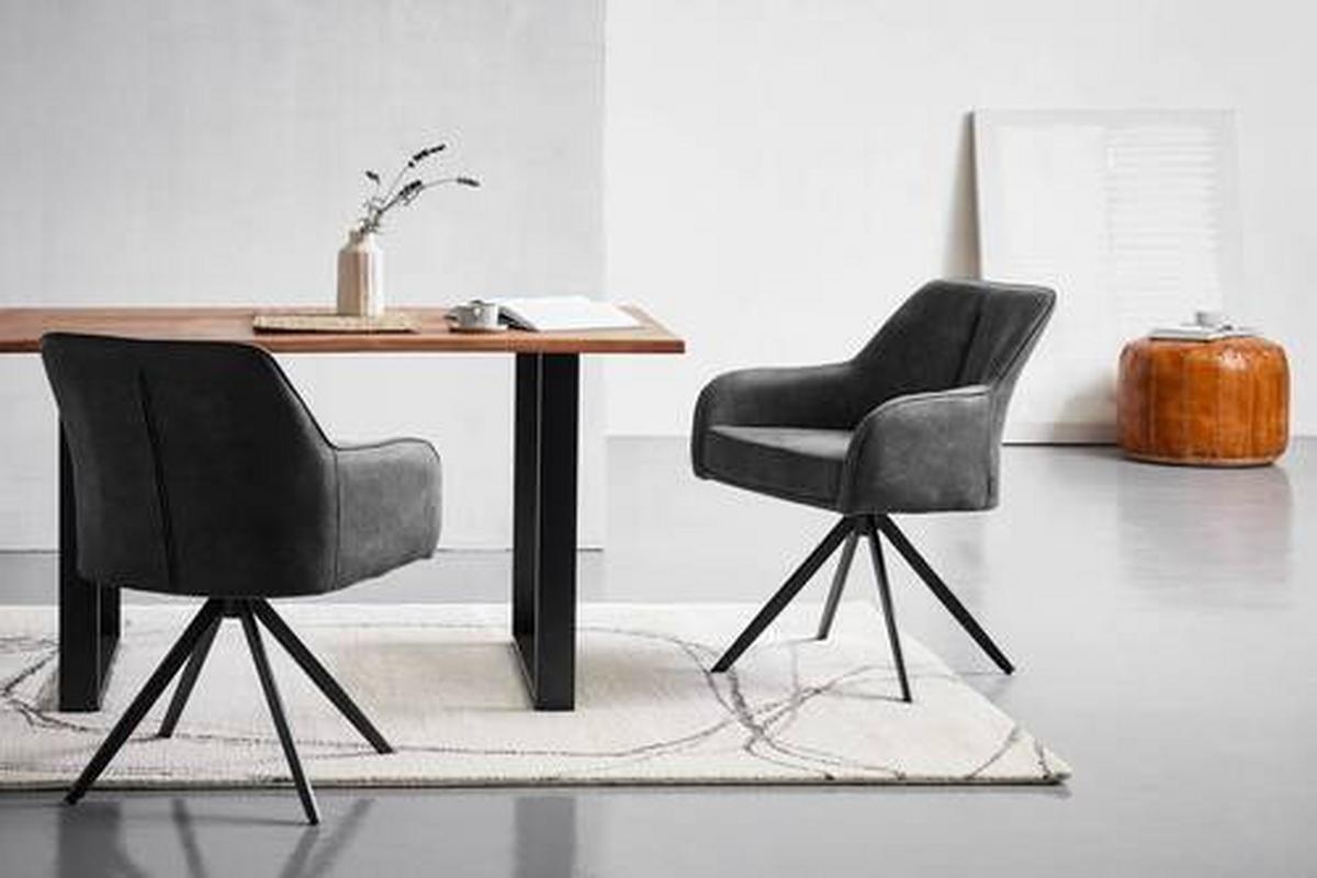 Armlehnstuhl Zwei Schwarz B: 62 cm - Schwarz, MODERN, Holz/Textil (62/83/62cm) - Livetastic