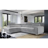 Ecksofa Laurence Hellgrau S: 205x278cm - Silberfarben/Hellgrau, Design, Textil (205/278cm) - MID.YOU