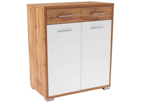 Komoda Q-big Qbk02 - bílá/tmavě hnědá, Moderní, dřevo (98/105/44cm) Komoda Q-big Qbk02 - bílá/tmavě hnědá, Moderní, dřevo (98/105/44cm)