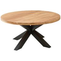 Esstisch Brad Schwarz/Akaziefarben - Schwarz/Akaziefarben, MODERN, Holz/Metall (160/160/75cm) - Livetastic