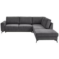 Sedacia súprava ADESSO, pravá, tmavosivá farba - čierna/tmavosivá, Konventionell, kov/textil (275/257cm) - MID.YOU