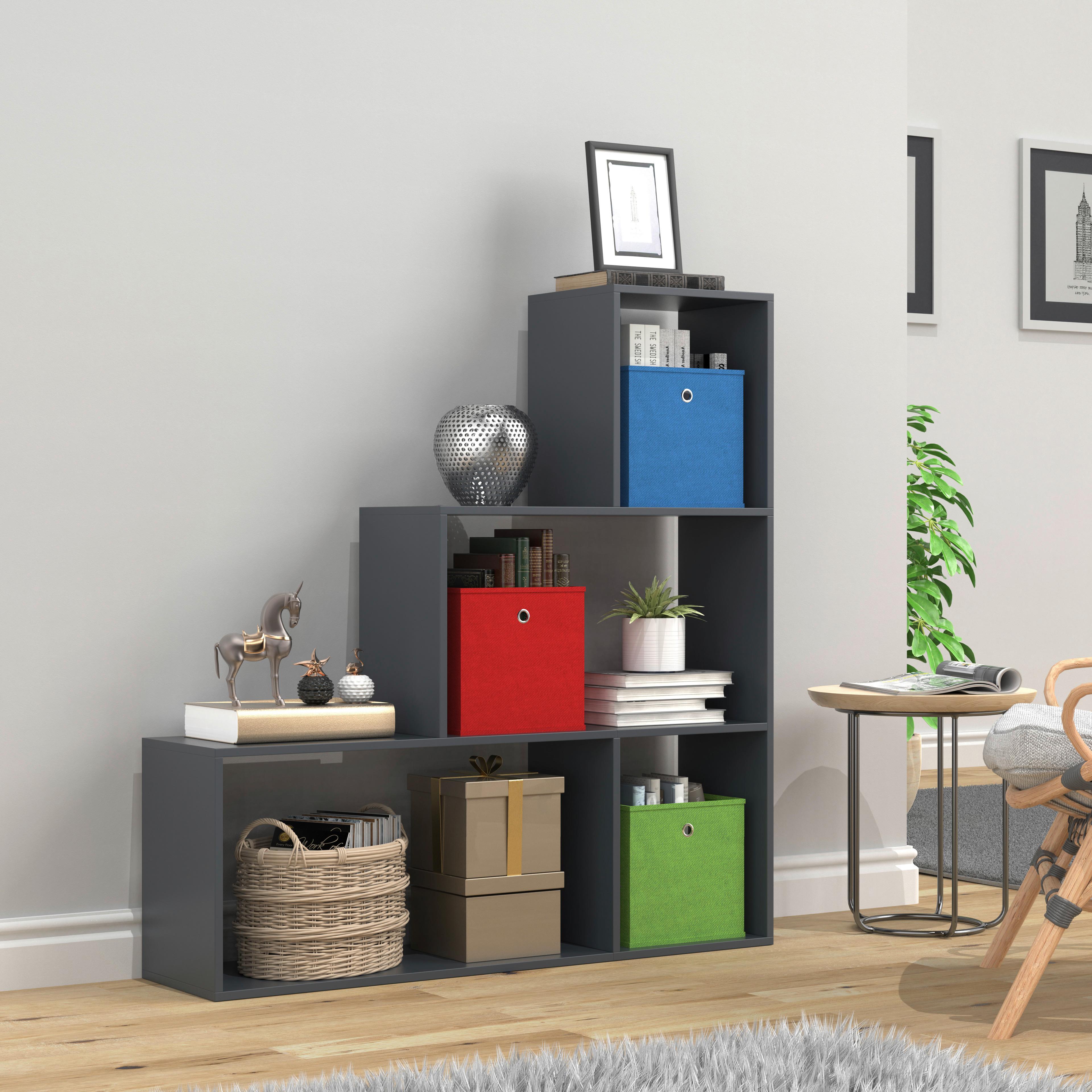 Regal Dubila Anthrazit B: 117 cm - Anthrazit, Basics, Holzwerkstoff (117/123/29cm) - MID.YOU