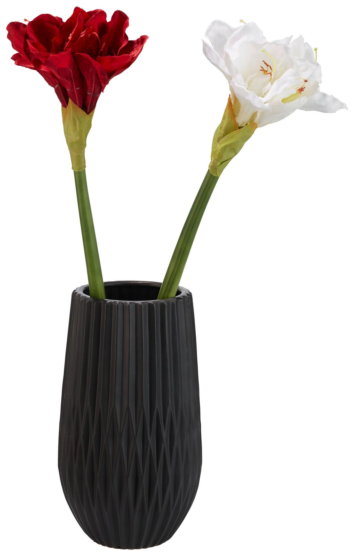 UMELÝ KVET AMAYLLIS I - zelená/tmavočervená, kov/textil (66cm) - Modern Living