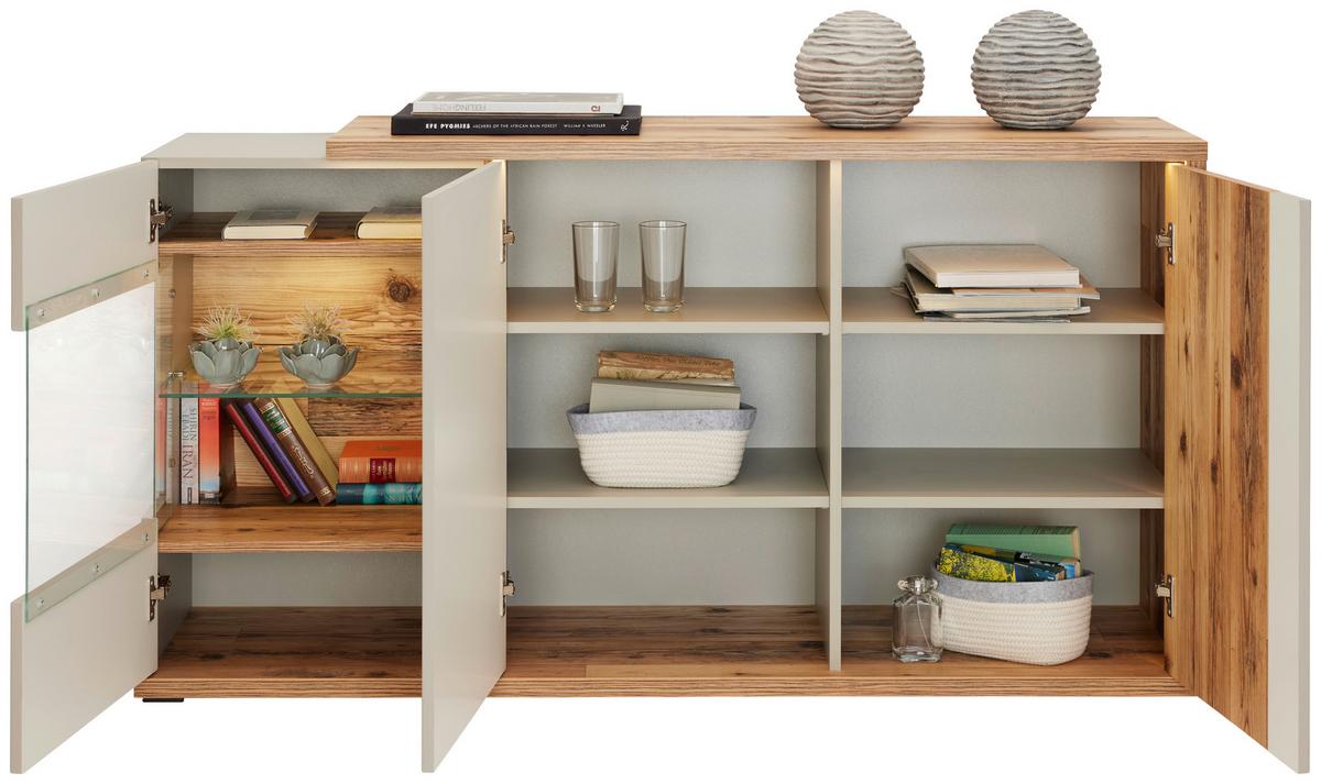 ŠIROKÁ KOMODA AMBIENTE - Moderní, kompozitní dřevo/plast (153,4/81,6/43,6cm)