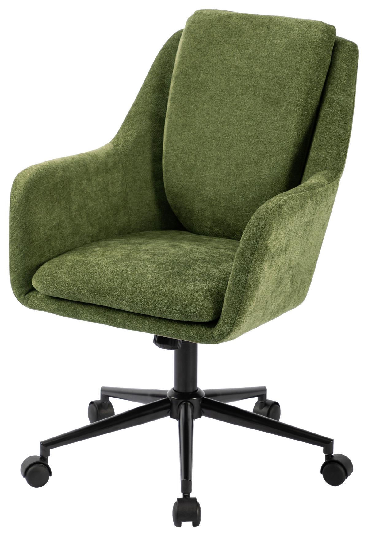 Drehstuhl Amalfi Grün B: 58 cm - Schwarz/Grün, MODERN, Kunststoff/Textil (58/91-99/71cm) - MID.YOU