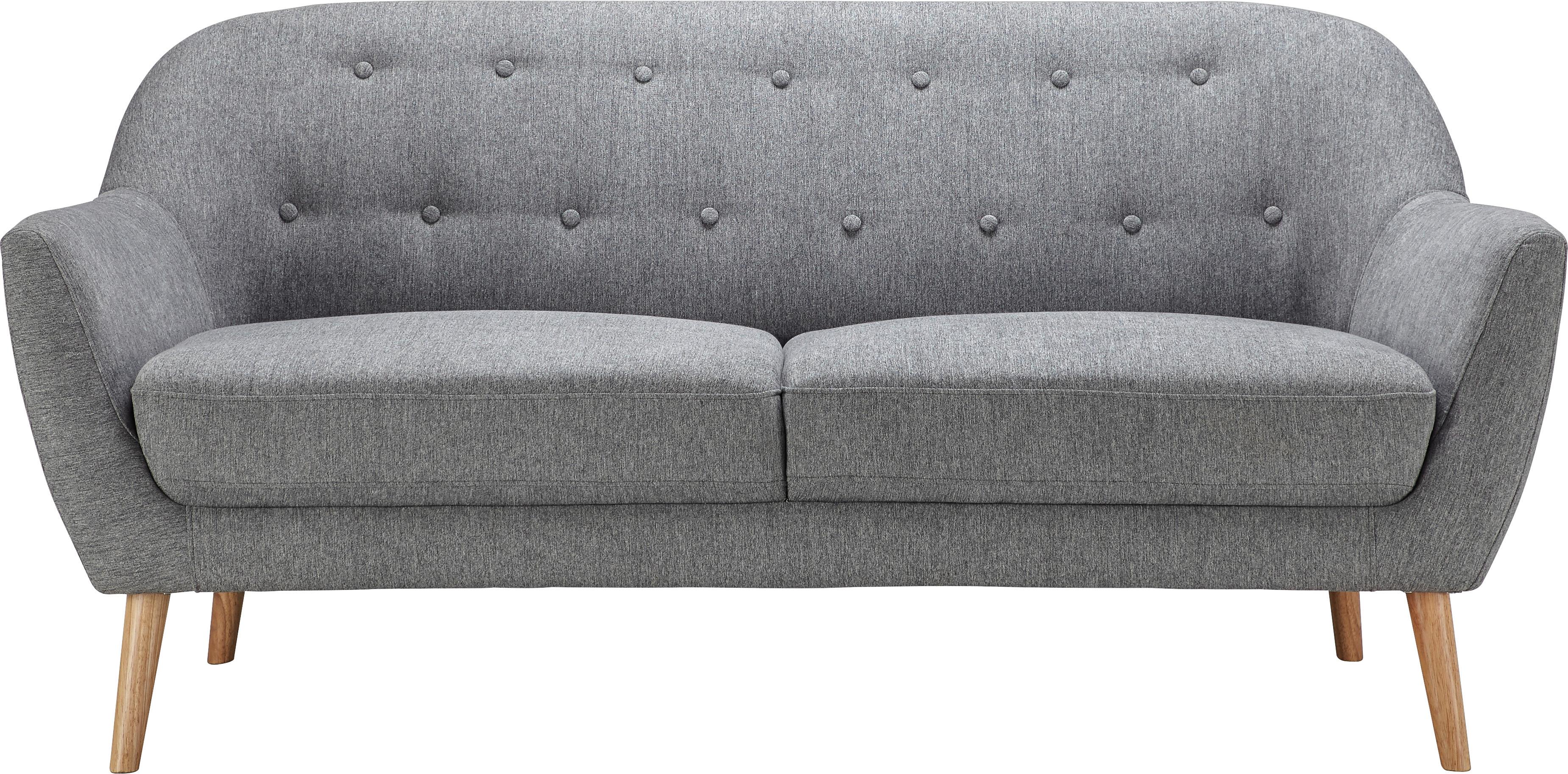 Dvojmiestna Pohovka Anela, Sivá - prírodné farby/sivá, Moderný, drevo/textil (168/79/84cm) - Modern Living